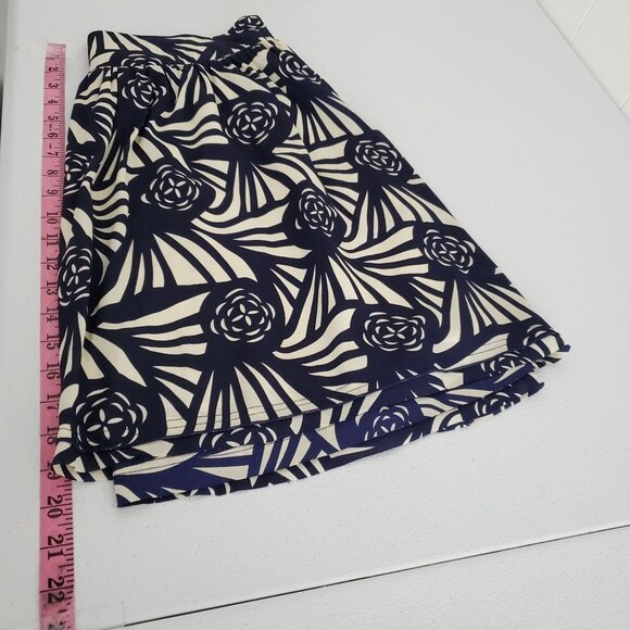 Corey Lynn Calter Womens Blue Cream Abstract Floral A Line Skirt Size M Flowy - Picture 6 of 8